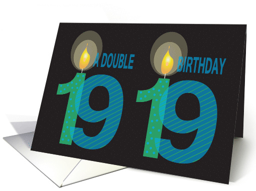 Double Birthday for Twin 19 Year Olds, with Twin Candles card