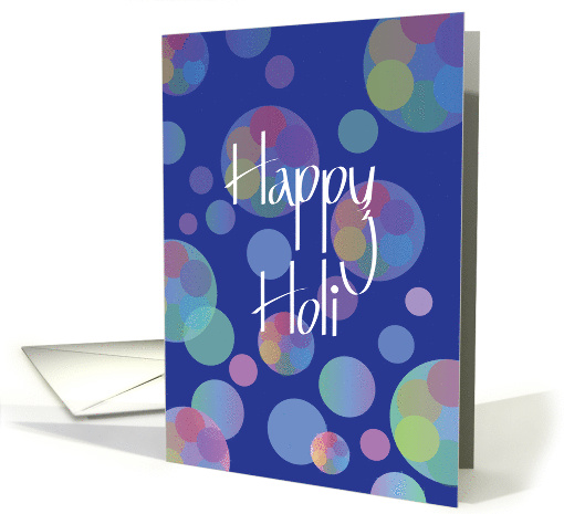 Holi with Overlapping Rings of Color and Hand Lettering card (1404608)