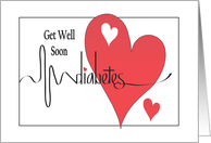 Hand Lettered Take Good Care of Yourself for Diabetes with Hearts card