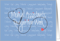 Medical Assistants Recognition Week, Calligraphy Words & Hearts card