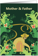 Chinese New Year, Year of the Monkey 2028 for Mother & Father card