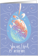 Hand Lettered Easter for Wife You are Loved Decorated Dangling Egg card