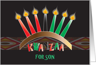 Kwanzaa for Son, Kinara with Red, Green & Black Candles card