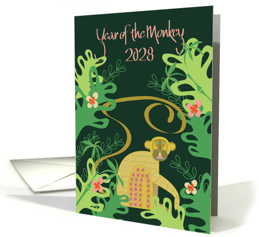 Chinese New Year, Year of the Monkey 2028, With Jungle Monkey card
