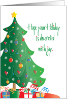 Christmas for Family of Organ Donor, Joyful Decorated Tree card