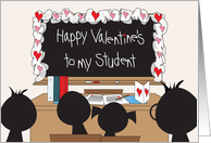 Hand Lettered Valentine for Student Decorated Blackboard and Students card