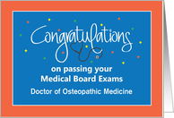 Passing Medical Board Exams, Doctor of Osteopathic Medicine card