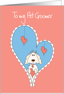 Valentine for Pet Groomer, Dog in Heart Offering Valentine card