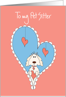 Valentine for Pet Sitter, Dog in Heart Offering Valentine card