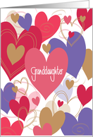 Valentine’s Day for Granddaughter Bright Colored Heart Collage card