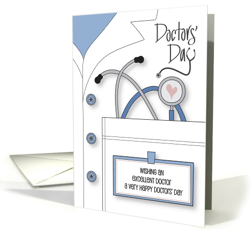 Hand Lettered Doctors' Day 2024 White Jacket Stethoscope... (1416808)