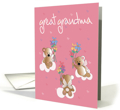 Grandparents Day for Great Grandma, Trio of Angelic Bears card