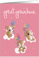 Grandparents Day for Great Grandma, Trio of Angelic Bears card