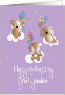 Mother’s Day for Great Grandma, Trio of Angelic Bears & Flowers card
