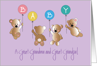 Becoming a Great Grandma & Great Grandpa, Bears with Balloons card