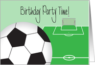 Birthday Party Invitation for Kids with Soccer Theme with Soccer Ball card