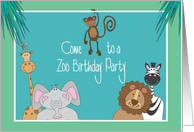 Birthday Party Invitation for Kid’s Zoo Birthday Party Zoo Animals card