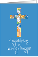Congratulations Clergy Installation for Monsignor & Colorful Cross card