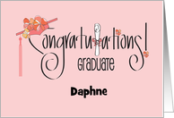 Hand Lettered Graduation Congratulations for Her with Custom Name card