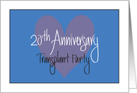 Hand Lettered Invitation 20th Anniversary of Heart Transplant Party card