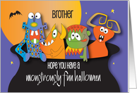 Monstrously Fun Halloween for Brother Colorful Monsters in Cauldron card