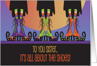 Halloween for Sister It’s All about the Shoes Decorated Witch Boots card