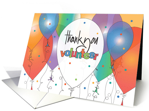 Hand Lettered Thank You to Volunteer with Bright Balloons... (1425680)