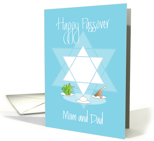 Passover Mom & Dad, with Star of David & Passover Seder Foods card