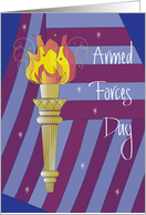 Armed Forces Day, American Flag and Statue of Liberty Torch card