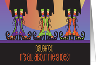 Halloween for Daughter It’s All About the Shoes Colorful Witch Boots card