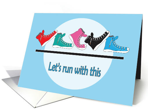 Business Favorite Expression, Let's Run with This, Running Shoes card