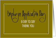 Hand Lettered Employee Appreciation Day, A Day to Say Thank You card