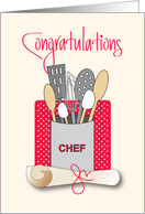 Graduation Congratulations in Culinary Arts, Supplies & Diploma card