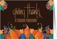 Hand Lettered Canadian Thanksgiving, Giving Thanks with Fall Leaves card