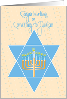 Conversion to Judaism, Star of David and Golden Menorah card