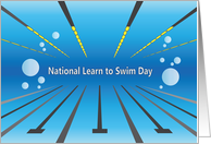 National Learn to Swim Day, Water and Bubbles in Swimming Pool card