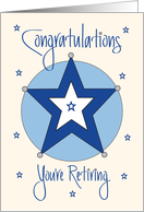 Retirement for Police Officer, Star Badge with Hand Lettering card