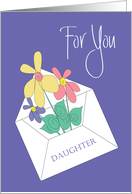 Thinking of You for Daughter, Envelope Filled with Bouquet of Love card