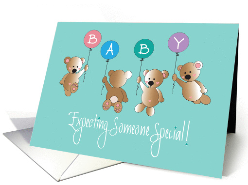 Father's Day for Husband, We're Expecting with Bears & Balloons card
