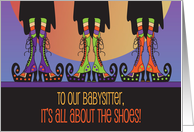 Halloween for Babysitter It’s All About the Shoes Witch Boot Trio card