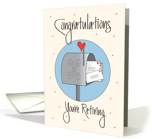 Mail Carrier Retirement Congratulations, Mailbox and Letters card