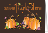 Thanksgiving for Great Nephew, Thankful for You Pumpkins & Leaves card
