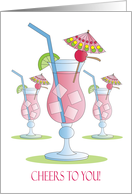 National Daiquiri Day, Trio of Daiquiri Filled Tropical Drink Glasses card