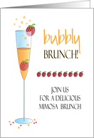 Brunch Invitation for Bubbly Brunch with Mimosa and Strawberries card