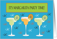 Invitation to Ole Margarita Party Time Trio of Colorful Margaritas card