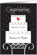 Wedding Congratulations, Wedding Cake Custom Names & Date card