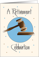 Invitation to Lawyer or Judge Retirement Party with Pounding Block card