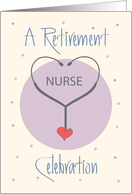 Invitation to Retirement Party for Nurse with Stethoscope & Heart card