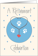 Invitation to Retirement Party for Veterinarian, Stethoscope & Heart card