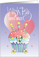 Hand Lettered Birthday for Sweet Niece Decorated Birthday Cupcake card
